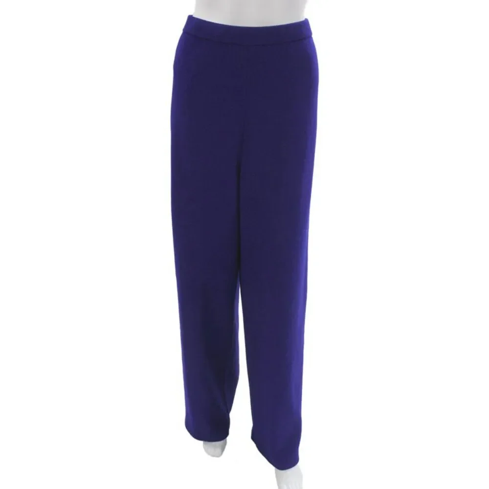 St. John Collection Women Dress Pants Purple Wool Rayon Size L